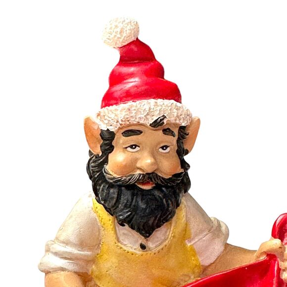 Santas Helpers 4" Christmas Figurine WOOD TOY MAKER Ltd Edition Collectible Vtg - Picture 6 of 12